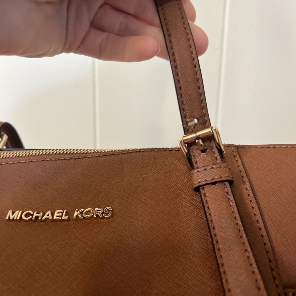 Michael Kors Large Tan Brown Jet Set Tote Bag Purse Handbag - Picture 4 of 13